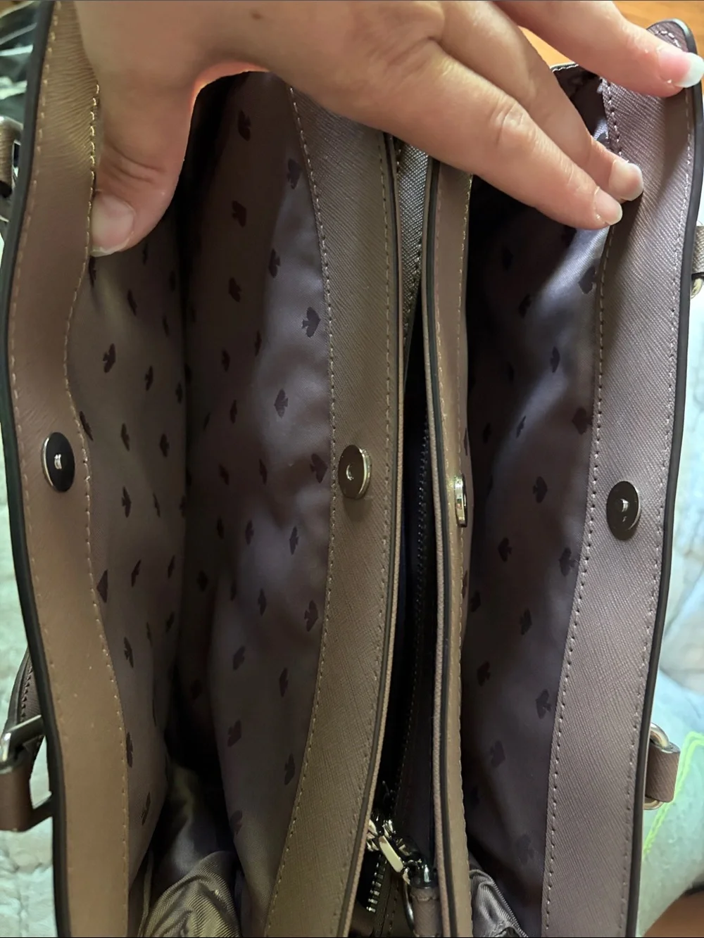 kate spade brown Saffiano Leather Satchel